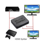 4K HDMI 分配器全高清 1080p 視頻 HDMI 切換器 1x2 分配放大器雙顯示用於 HDTV DVD PS3 Xbox，4K HDMI（黑色），4K HDMI（白色）