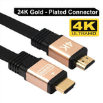 1m HDMI 2.0（4K）30AWG 高速 18Gbps 鍍金接頭 HDMI 公對公扁平線，長度：1m