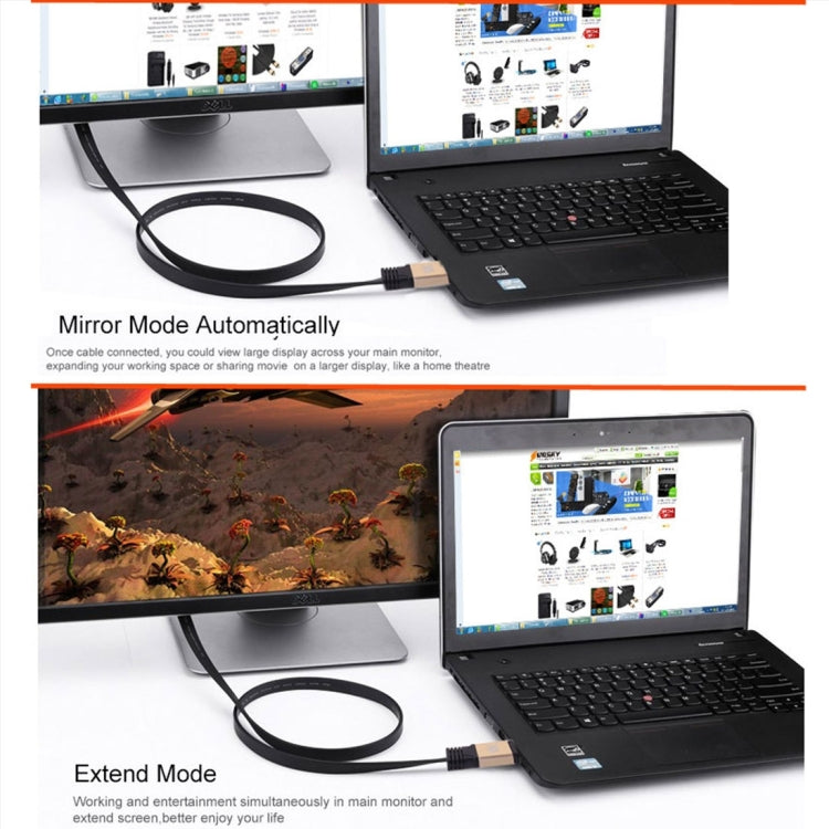 1m HDMI 2.0（4K）30AWG 高速 18Gbps 鍍金接頭 HDMI 公對公扁平線，長度：1m