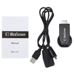 MiraScreen WiFi 顯示接收器 / Miracast Airplay DLNA 顯示接收器 無線鏡像螢幕裝置，附 2 合 1 USB 線