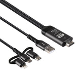 3合1 Micro USB + USB-C / Type-C + 8針轉HDMI HDTV線