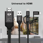 3合1 Micro USB + USB-C / Type-C + 8針轉HDMI HDTV線