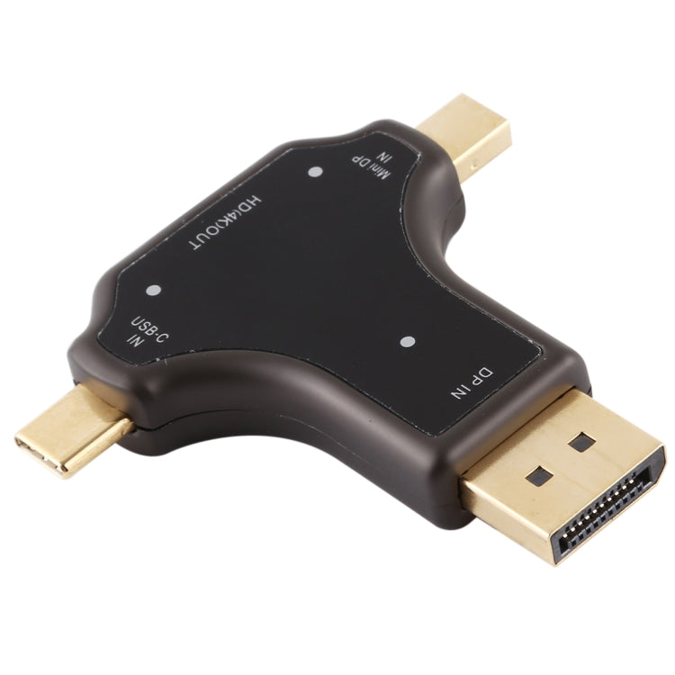 D63A DisplayPort + Mini DP + USB-C / Type-C 公對 HDMI 母 3 合 1 轉接器，D63A