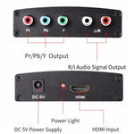1080P 高清 HDMI 轉 YPbPr 視頻及左右聲道音頻轉換器，HDMI 轉 YPbPr+左右聲道