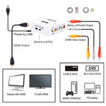 HOWEI HW-2105 迷你 AV CVBS/L+R 音頻轉 HDMI 轉換器適配器，支持 1080P 縮放，HW-2105 AV 轉 HDMI
