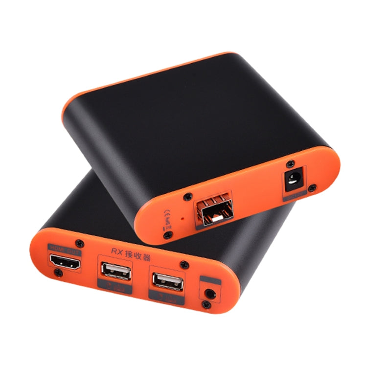 OPT882-KVM HDMI 延長器（接收器與發射器）光纖延長器帶 USB 埠及 KVM 功能，傳輸距離：20KM，OPT882-KVM