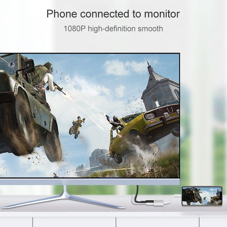8 針轉 HDMI HDTV 投影機視頻轉接線，適用 iPhone 8 針