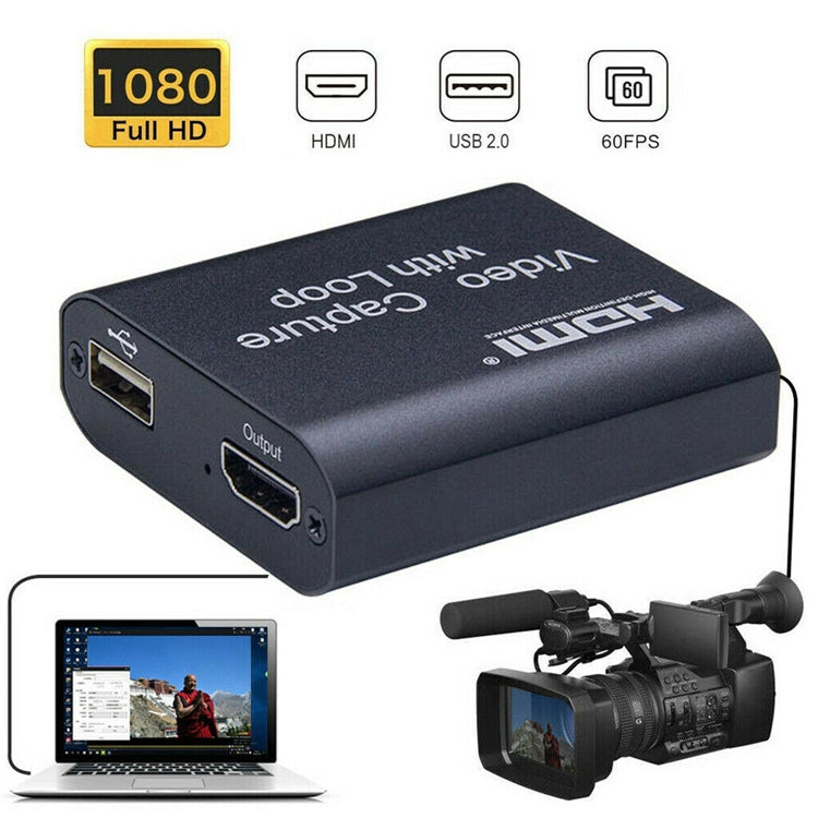 USB 2.0 轉 HDMI 4K 高清視頻擷取帶環路