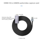 Z36 HDMI 公頭轉 USB 公頭高清視頻擷取卡，線長：2m，HDMI 轉 USB