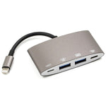 1040KEY 8 針轉 USB + Type-C / USB-C + OTG 多功能轉換器適配器，1040KEY