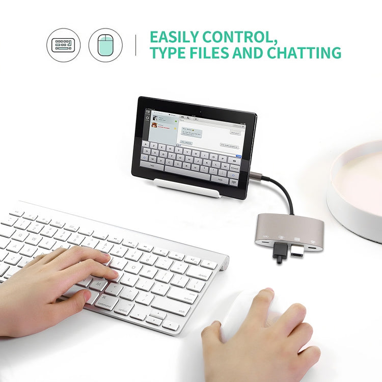 1040KEY 8 針轉 USB + Type-C / USB-C + OTG 多功能轉換器適配器，1040KEY
