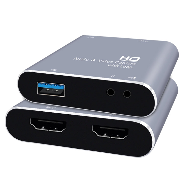 Z37 HDMI 母頭 + 麥克風 轉 HDMI 母頭 + 音頻 + USB 高清視頻音頻擷取卡帶環路，Z37