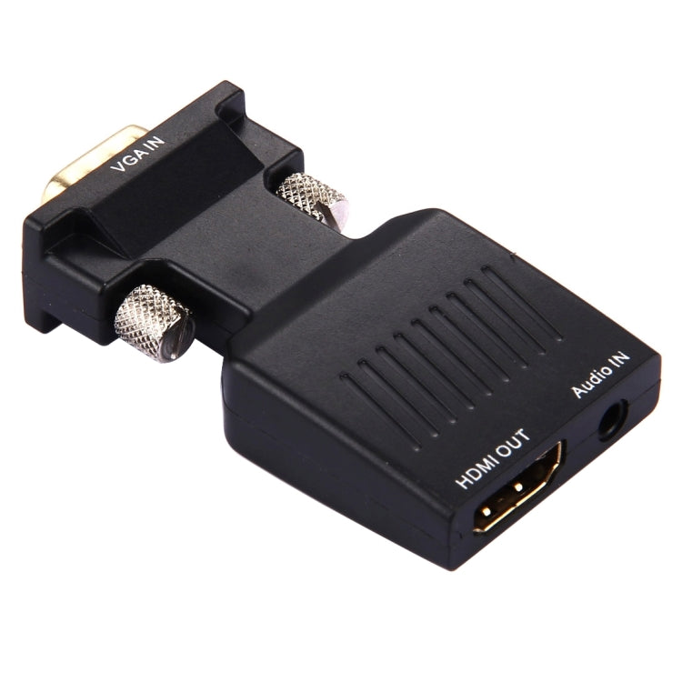 高清1080P VGA轉HDMI+音頻視頻輸出轉換器，適用於高清電視、顯示器、投影機，VGA轉HDMI+音頻