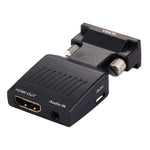 高清1080P VGA轉HDMI+音頻視頻輸出轉換器，適用於高清電視、顯示器、投影機，VGA轉HDMI+音頻