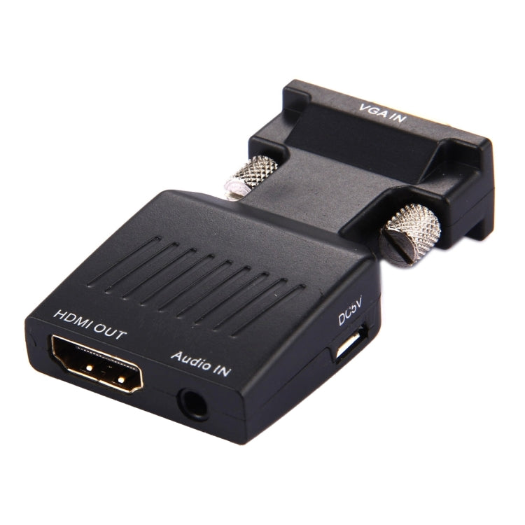 高清1080P VGA轉HDMI+音頻視頻輸出轉換器，適用於高清電視、顯示器、投影機，VGA轉HDMI+音頻