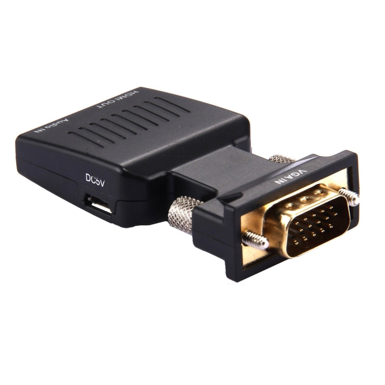 高清1080P VGA轉HDMI+音頻視頻輸出轉換器，適用於高清電視、顯示器、投影機，VGA轉HDMI+音頻