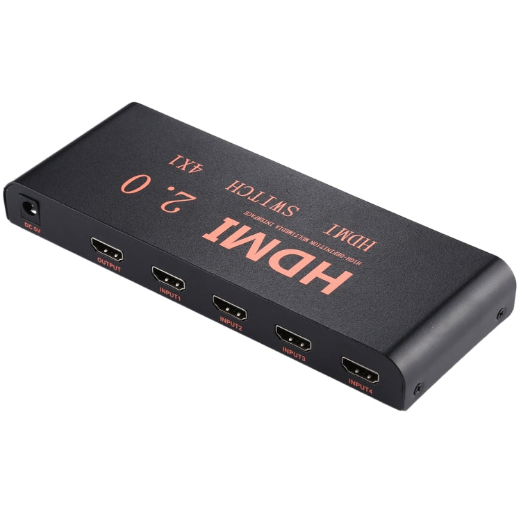 4進1出4K/60Hz HDMI 2.0切換器帶遙控器，歐盟插頭，4進1出