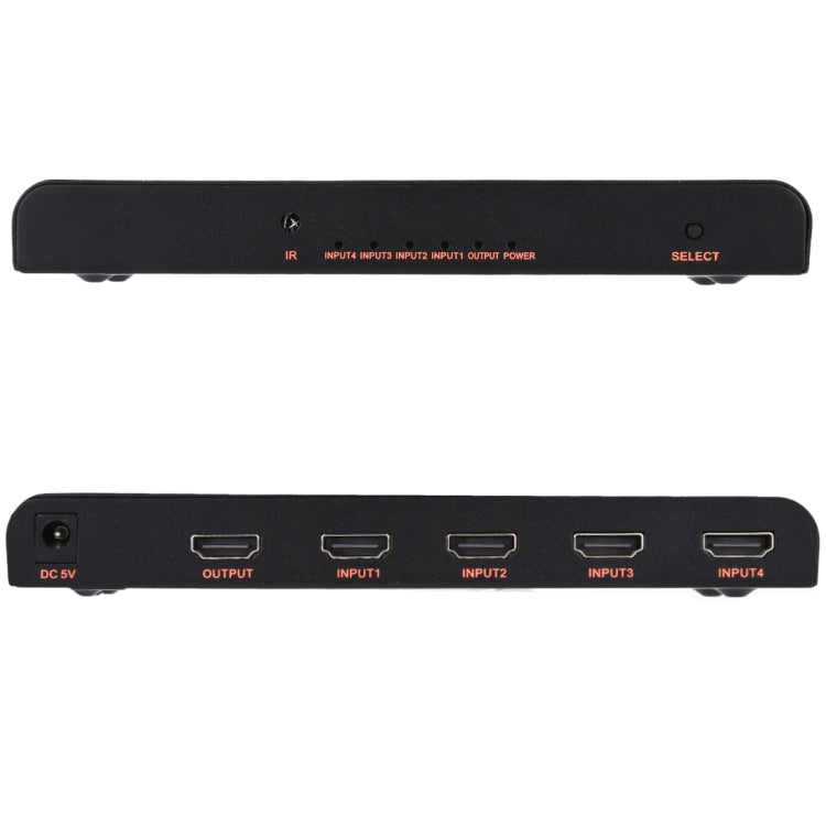 4進1出4K/60Hz HDMI 2.0切換器帶遙控器，歐盟插頭，4進1出