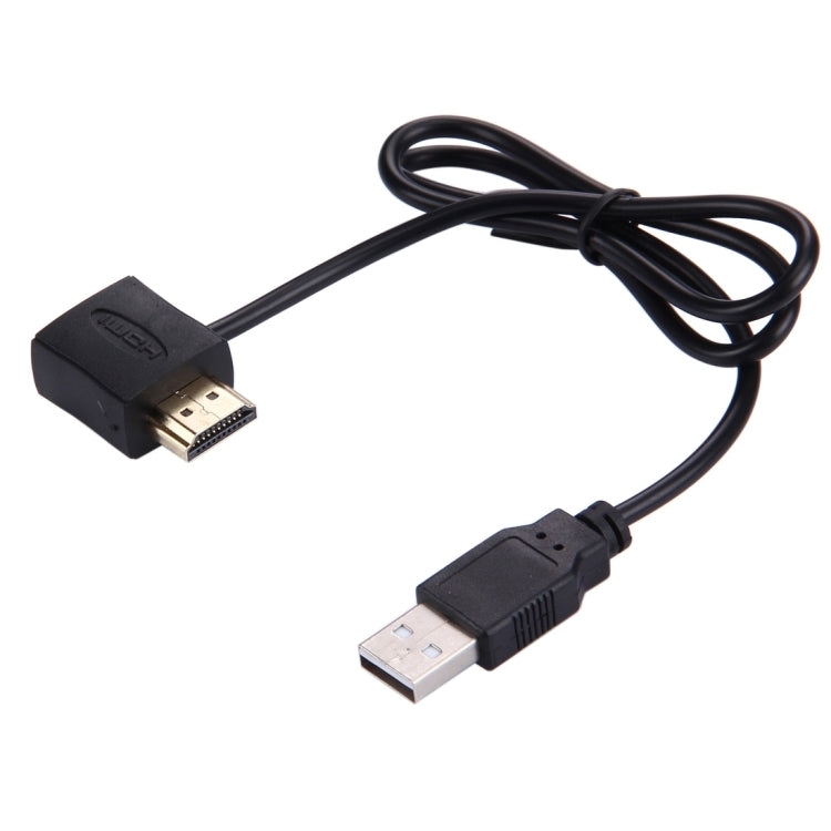 50公分HDMI母+HDMI公轉USB 2.0公連接器轉接線，HDMI母+公