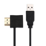 50公分HDMI母+HDMI公轉USB 2.0公連接器轉接線，HDMI母+公