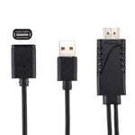 1080P USB 2.0公頭 + USB 2.0母頭轉HDMI HDTV AV轉接線，適用iPhone / iPad，Android智能手機
