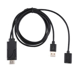 1080P USB 2.0公頭 + USB 2.0母頭轉HDMI HDTV AV轉接線，適用iPhone / iPad，Android智能手機