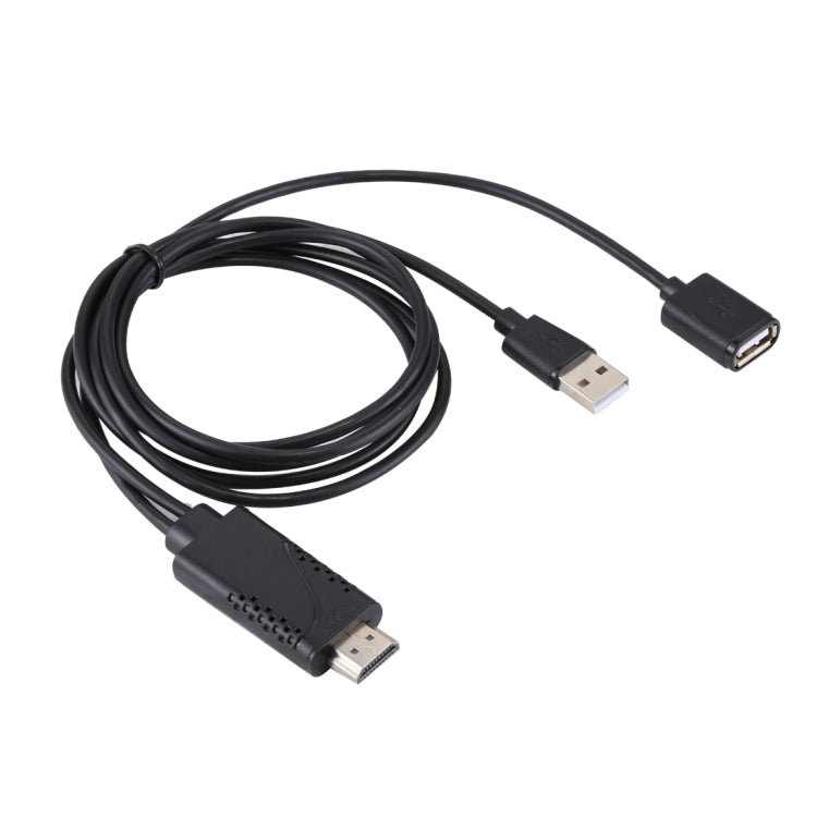 1080P USB 2.0公頭 + USB 2.0母頭轉HDMI HDTV AV轉接線，適用iPhone / iPad，Android智能手機