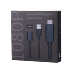 1080P USB 2.0公頭 + USB 2.0母頭轉HDMI HDTV AV轉接線，適用iPhone / iPad，Android智能手機