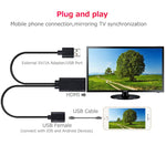 1080P USB 2.0公頭 + USB 2.0母頭轉HDMI HDTV AV轉接線，適用iPhone / iPad，Android智能手機