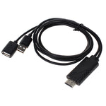 USB公頭 + USB 2.0母頭轉HDMI手機轉HDTV轉接線