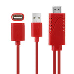 USB公頭 + USB 2.0母頭轉HDMI手機轉HDTV轉接線