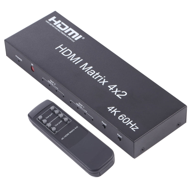 HDMI 4x2 矩陣切換器／分配器，附遙控器，支援 ARC / MHL / 4Kx2K / 3D，4 埠 HDMI 輸入，2 埠 HDMI 輸出