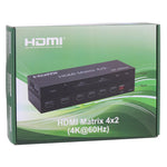 HDMI 4x2 矩陣切換器／分配器，附遙控器，支援 ARC / MHL / 4Kx2K / 3D，4 埠 HDMI 輸入，2 埠 HDMI 輸出