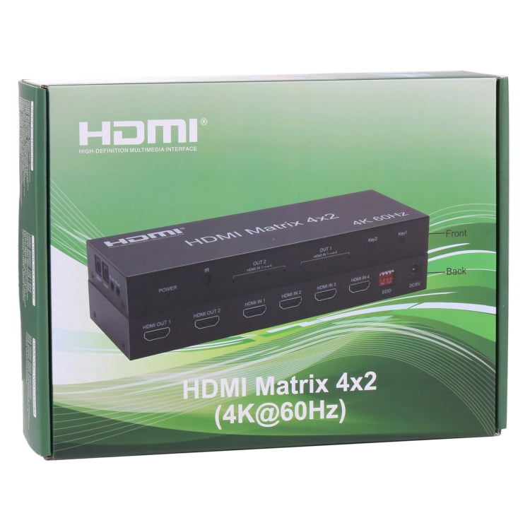 HDMI 4x2 矩陣切換器／分配器，附遙控器，支援 ARC / MHL / 4Kx2K / 3D，4 埠 HDMI 輸入，2 埠 HDMI 輸出