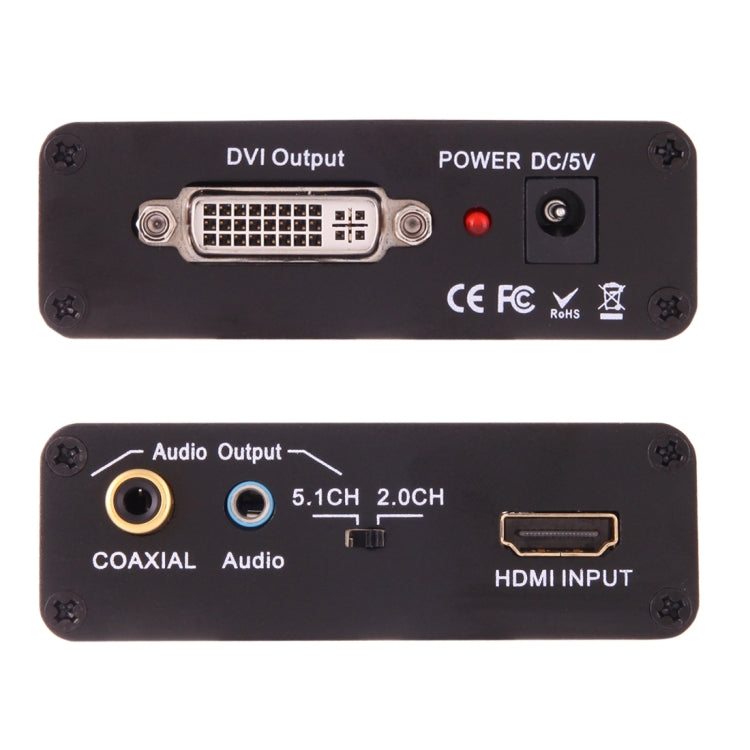 NEWKENG X5 HDMI 轉 DVI 含音訊 3.5mm 同軸輸出視訊轉換器，歐規插頭，X5 HDMI 轉 DVI 含音訊