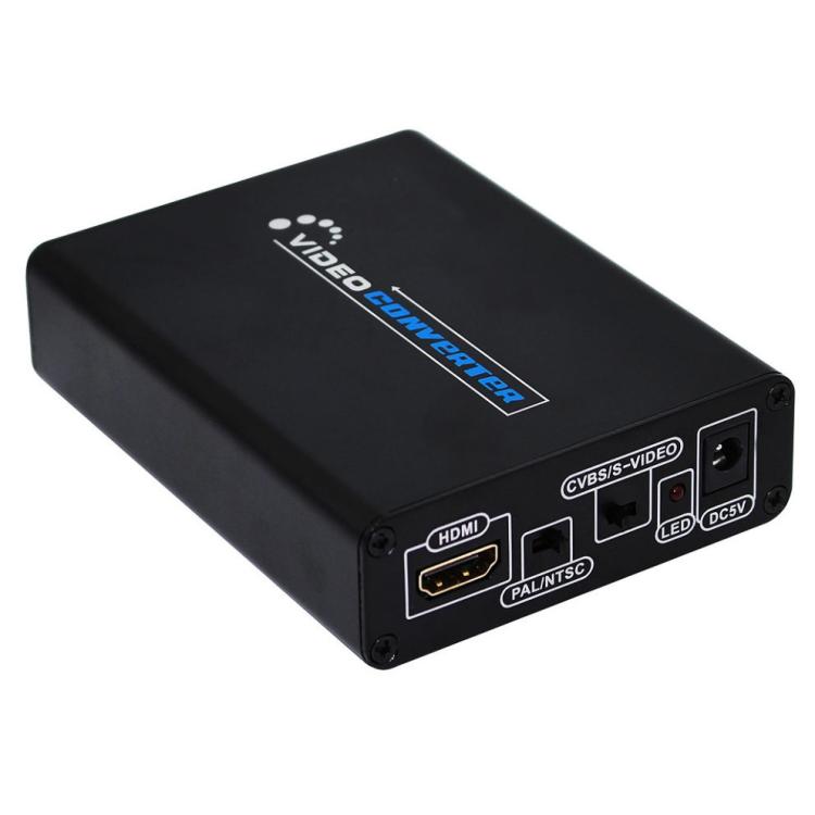 HDMI 轉複合／AV S-Video 轉換器 RCA CVBS/L/R 視訊轉換器適配器，歐規插頭，HDMI 轉 AV + S-Video