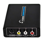 HDMI 轉複合／AV S-Video 轉換器 RCA CVBS/L/R 視訊轉換器適配器，歐規插頭，HDMI 轉 AV + S-Video
