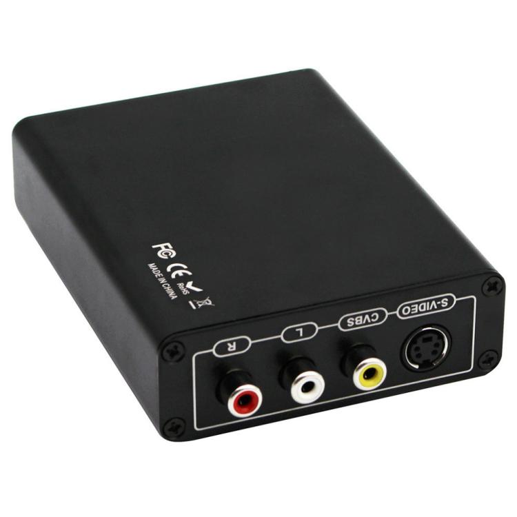 HDMI 轉複合／AV S-Video 轉換器 RCA CVBS/L/R 視訊轉換器適配器，歐規插頭，HDMI 轉 AV + S-Video