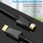 ROCKETEK HDMI01Y-2 HDMI 2.0 4K 30Hz 3D 高清鍍金接頭 HDMI 線，適用所有 HDMI 裝置，長度：2 米