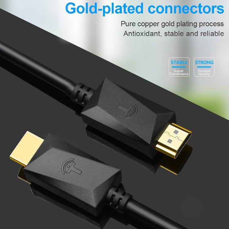 ROCKETEK HDMI01Y-2 HDMI 2.0 4K 30Hz 3D 高清鍍金接頭 HDMI 線，適用所有 HDMI 裝置，長度：2 米