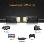 ROCKETEK HDMI01Y-2 HDMI 2.0 4K 30Hz 3D 高清鍍金接頭 HDMI 線，適用所有 HDMI 裝置，長度：2 米
