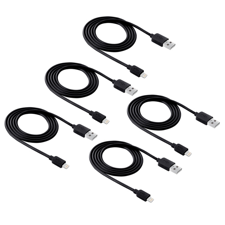 5 件裝 HAWEEL 1 米高速 8 針轉 USB 同步充電線套組，適用 iPhone、iPad，5 件