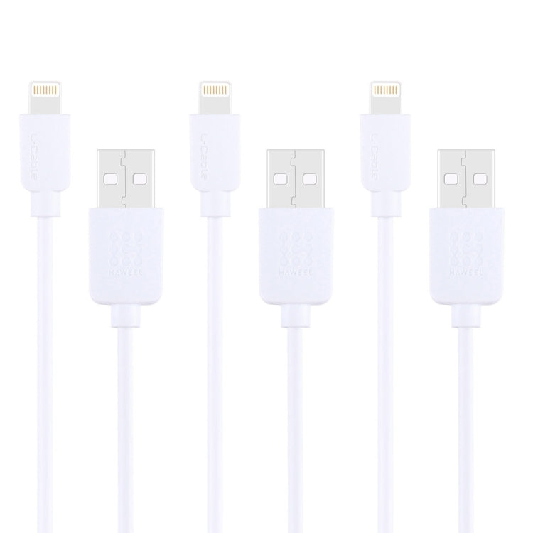 3 件裝 HAWEEL 1米高速 8針轉 USB 同步及充電線套件，適用於 iPhone、iPad，3件