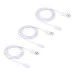3 件裝 HAWEEL 1米高速 8針轉 USB 同步及充電線套件，適用於 iPhone、iPad，3件