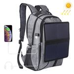 HAWEEL 14W 可折疊可拆卸太陽能戶外便攜帆布雙肩筆電背包，USB 輸出：5V 2.1A 最大