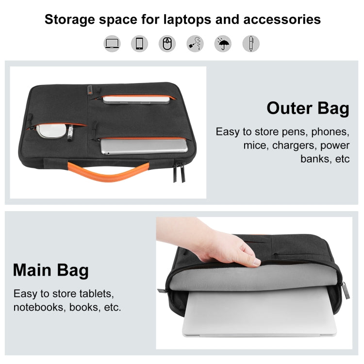 HAWEEL 13.0 吋筆電保護套拉鍊公事包，適用 Macbook、Samsung、Lenovo Thinkpad、Sony、DELL Alienware、CHUWI、ASUS、HP，13 吋至 13.5 吋筆電