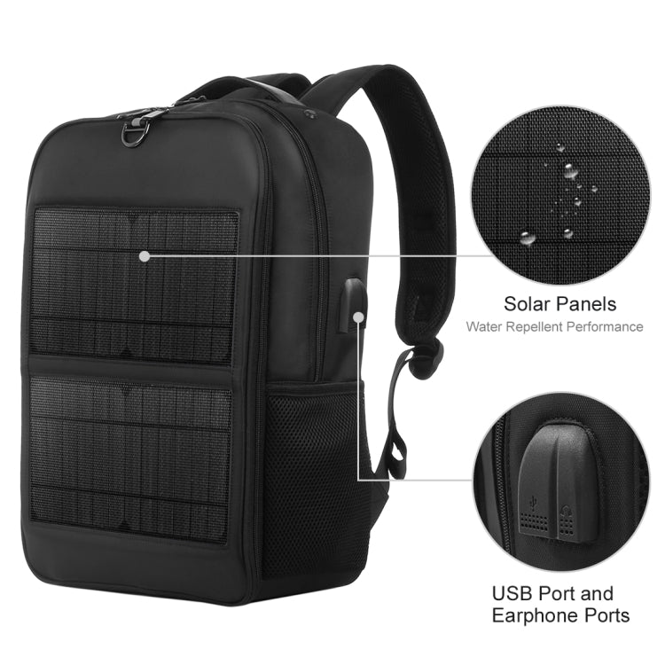 HAWEEL 14W 太陽能背包筆電包，帶手柄及 5V / 2.1A 最大 USB 充電埠，14W 背包 2
