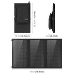 HAWEEL 18W 三片摺疊太陽能充電包，配備 5V / 3.1A 最大雙 USB 埠，支援 QC3.0 和 AFC，18W 三片