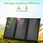 HAWEEL 18W 三片摺疊太陽能充電包，配備 5V / 3.1A 最大雙 USB 埠，支援 QC3.0 和 AFC，18W 三片