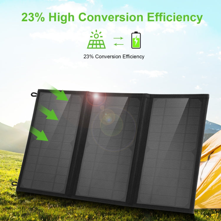 HAWEEL 18W 三片摺疊太陽能充電包，配備 5V / 3.1A 最大雙 USB 埠，支援 QC3.0 和 AFC，18W 三片